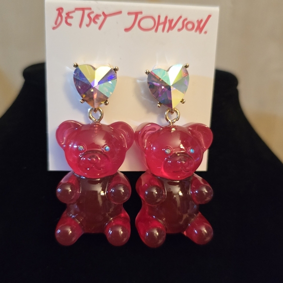 Betsey Johnson Jewelry - Betsey Johnson Pink Gummy Bear Drop Earrings!